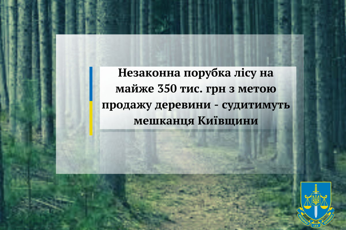 Незаконна порубка лісу на майже 350 тис. грн з метою продажу деревини - судитимуть мешканця Київщини Незаконна порубка лісу на майже 350 тис. грн з метою продажу деревини - судитимуть мешканця Київщини