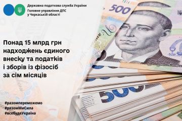 ДПС у Черкаській області звітує: понад 15 млрд грн надходжень єдиного внеску та податків і зборів з фізосіб за сім місяців ДПС у Черкаській області звітує: понад 15 млрд грн надходжень єдиного внеску та податків і зборів з фізосіб за сім місяців