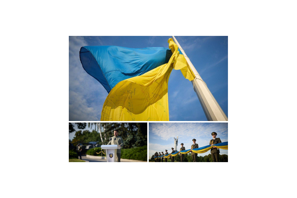 До Дня Державного прапора України в столиці підняли особливий прапор: його підписали українські захисники та захисниці До Дня Державного прапора України в столиці підняли особливий прапор: його підписали українські захисники та захисниці
