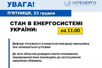 Дефіцит потужності в енергосистемі зменшився, але залишається суттєвим Дефіцит потужності в енергосистемі зменшився, але залишається суттєвим