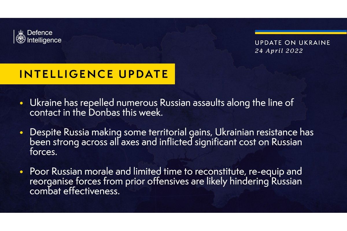 На думку британської розвідки деморалізація та обмежений час на відновлення, переозброєння та реорганізацію заважають російській бойовій ефективності На думку британської розвідки деморалізація та обмежений час на відновлення, переозброєння та реорганізацію заважають російській бойовій ефективності