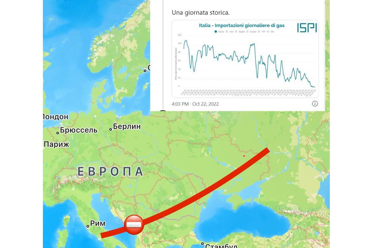 Італія цілий тиждень не імпортувала російський газ