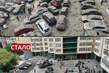 Кияни та столичні комунальники менш ніж за добу прибрали двір будинку, який постраждав від російського удару  Кияни та столичні комунальники менш ніж за добу прибрали двір будинку, який постраждав від російського удару