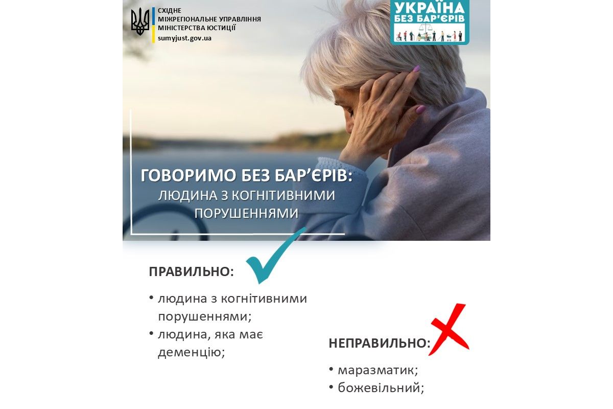 БЕЗБАР’ЄРНИЙ СЛОВНИК: ЛЮДИНА З КОГНІТИВНИМИ ПОРУШЕННЯМИ БЕЗБАР’ЄРНИЙ СЛОВНИК: ЛЮДИНА З КОГНІТИВНИМИ ПОРУШЕННЯМИ