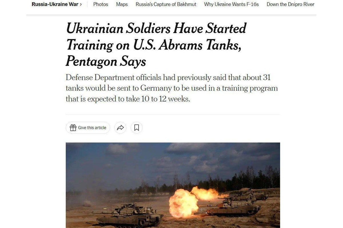 Українські військові розпочали навчання на танках Abrams — New York Times Українські військові розпочали навчання на танках Abrams — New York Times