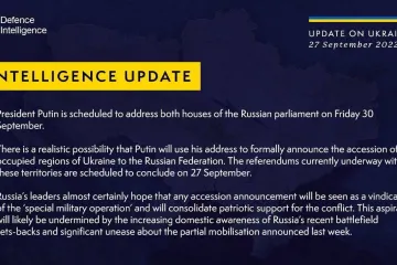 ​путін оголосить про приєднання окупованих територій України 30 вересня