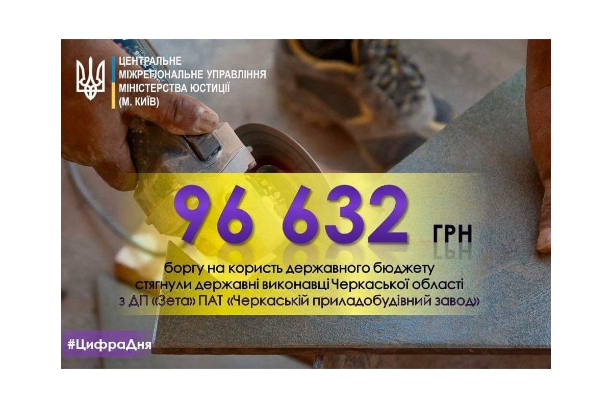 Виконавці Соснівського відділу ДВС у м. Черкаси стягнули до державного бюджету України в сумі понад 96 тис грн Виконавці Соснівського відділу ДВС у м. Черкаси стягнули до державного бюджету України в сумі понад 96 тис грн