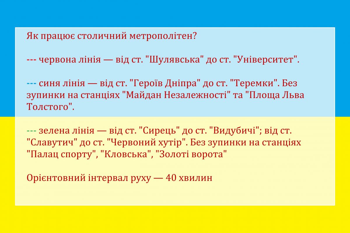 Російське вторгнення в Україну : Як працює столичний метрополітен?