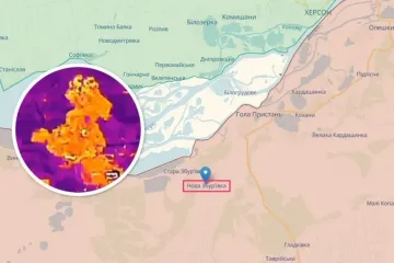​ЗСУ уразили ангар із технікою і БК рф на лівобережжі Херсонщини: кадри з тепловізора