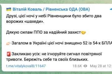 На Рівненщині сили ППО збили два «Шахеди» На Рівненщині сили ППО збили два «Шахеди»