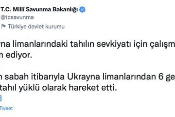 Із портів Одеської області вийшли ще 6 зерновозів із українською сільгосппродукцією, повідомляє Міноборони Туреччини  Із портів Одеської області вийшли ще 6 зерновозів із українською сільгосппродукцією, повідомляє Міноборони Туреччини
