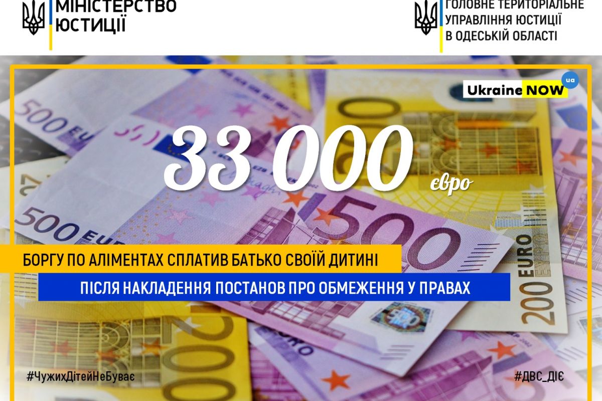 Лідер серед боржників по аліментах Одещини повністю погасив борг перед своєю дитиною