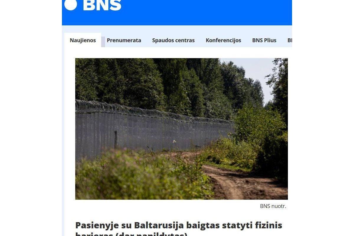 Литва у прямому сенсі відгородилась від Білорусі Литва у прямому сенсі відгородилась від Білорусі