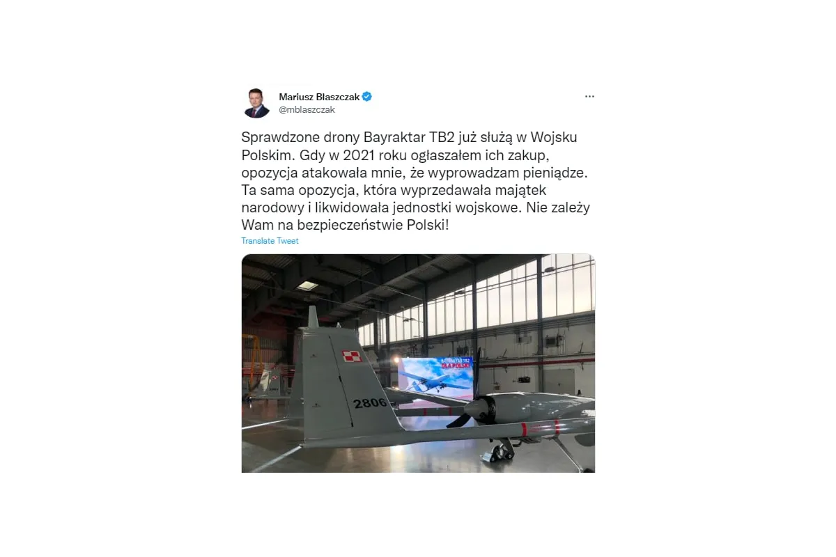 Перші дрони Bayraktar TB2 вже знаходяться на озброєнні польської армії