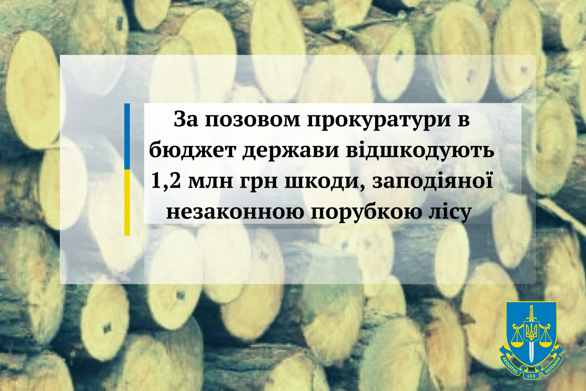 За позовом прокуратури в бюджет держави відшкодують 1,2 млн грн шкоди, заподіяної незаконною порубкою лісу За позовом прокуратури в бюджет держави відшкодують 1,2 млн грн шкоди, заподіяної незаконною порубкою лісу