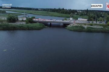 У Макарові на Київщині відновлюють міст через річку Здвиж У Макарові на Київщині відновлюють міст через річку Здвиж